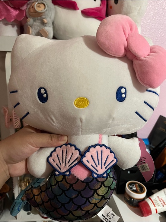 Hello Kitty Other - Hello Kitty White & Pink Mermaid Plush with Iridescent Tail